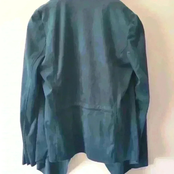 Meg & Margot teal faux  suede jacket size small - Picture 2 of 6